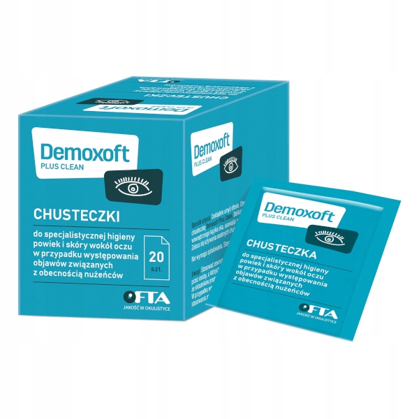 

Demoxoft Plus Clean chusteczki do powiek 20 sztuk