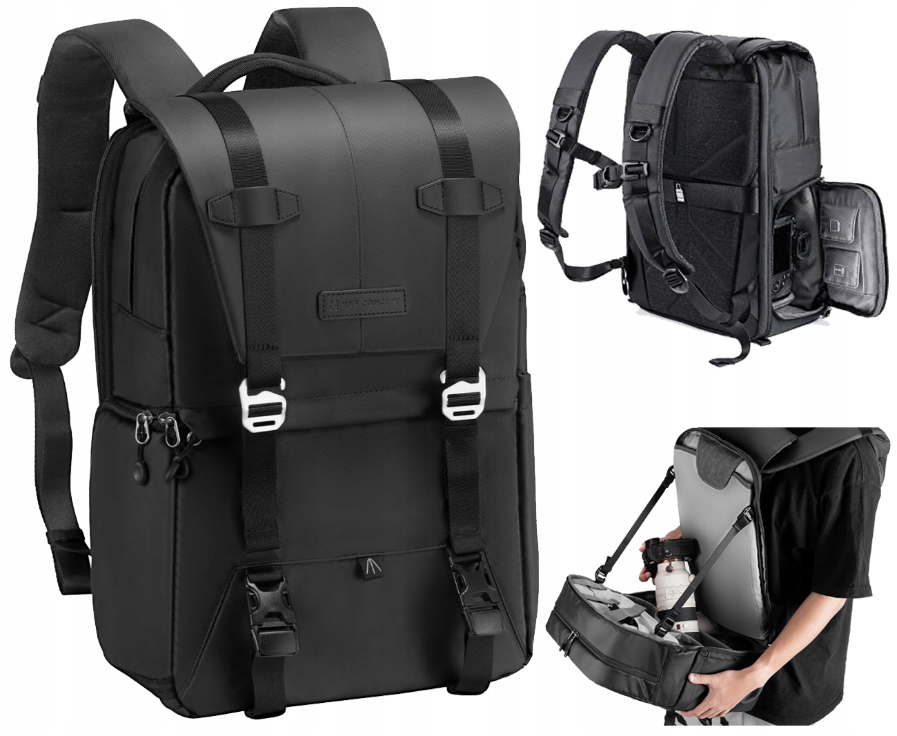 K&f Batoh fotografický batoh 20 l na cestovní fotoaparát Voděodolný Pro