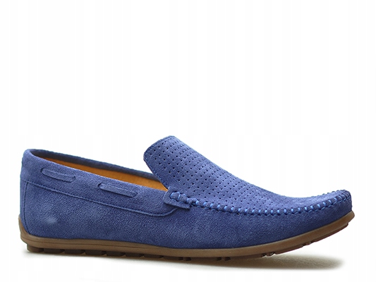 Mokasíny Pan 1278P Modrý semiš 43