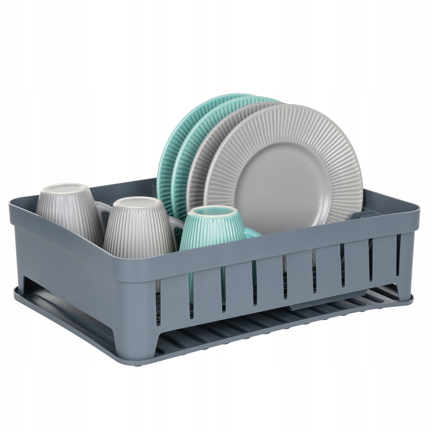 JEDNOPOZIOMOWA SUSZARKA DO NACZYŃ KUBKÓW NA 12 TALERZY 39,5x30,5x11,6CM GRA