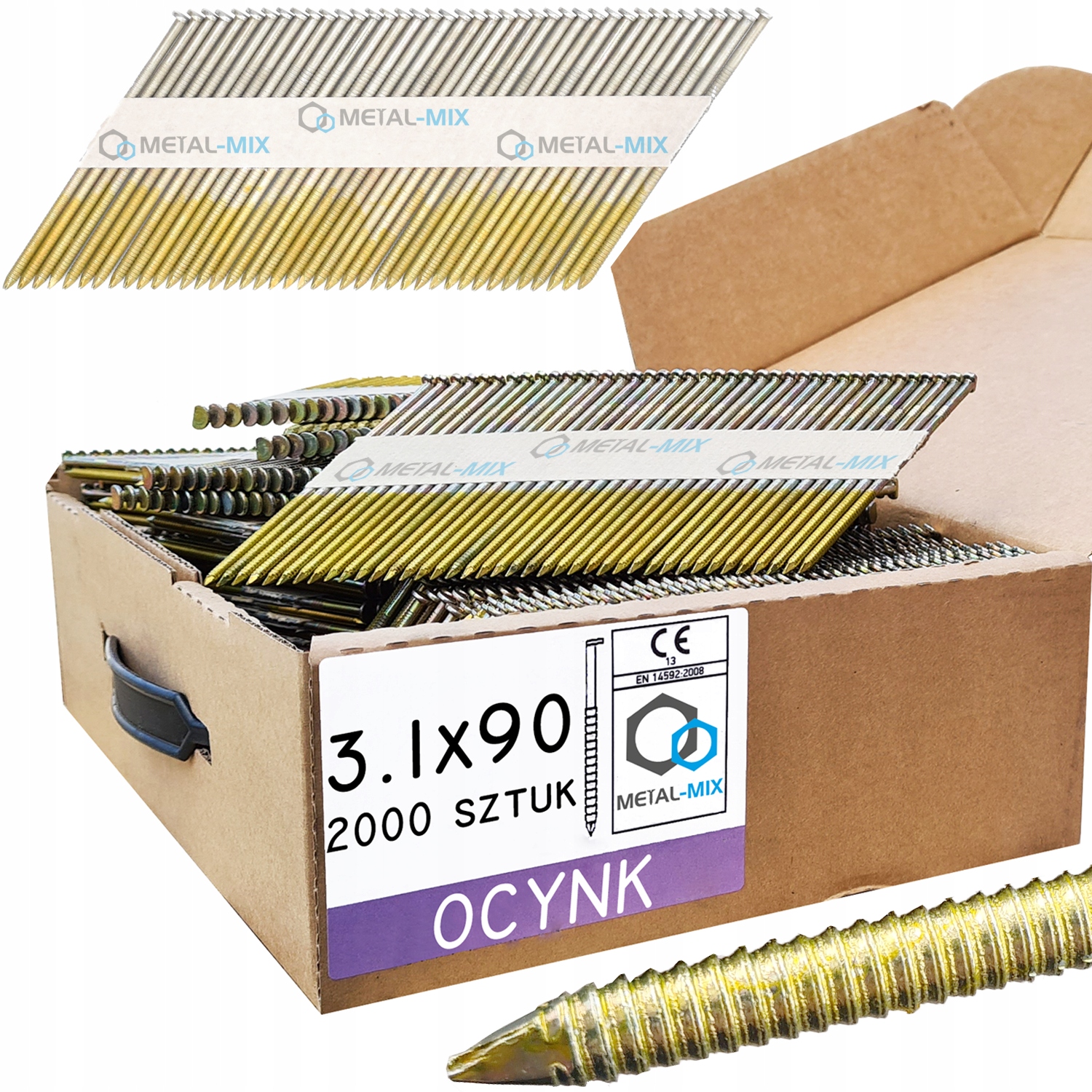 

Gwoździe Pierścieniowe Do Gwoździarki 3,1x90 2tys