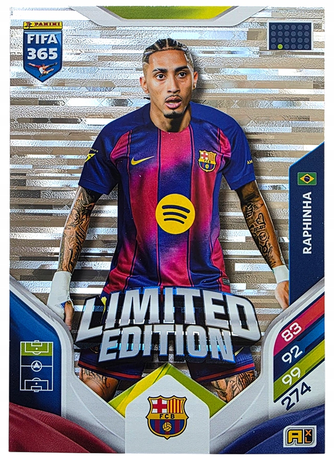 Karty Piłkarskie Panini Fifa 365 2026 Limited XXL 14x10 Raphinha Barcelona