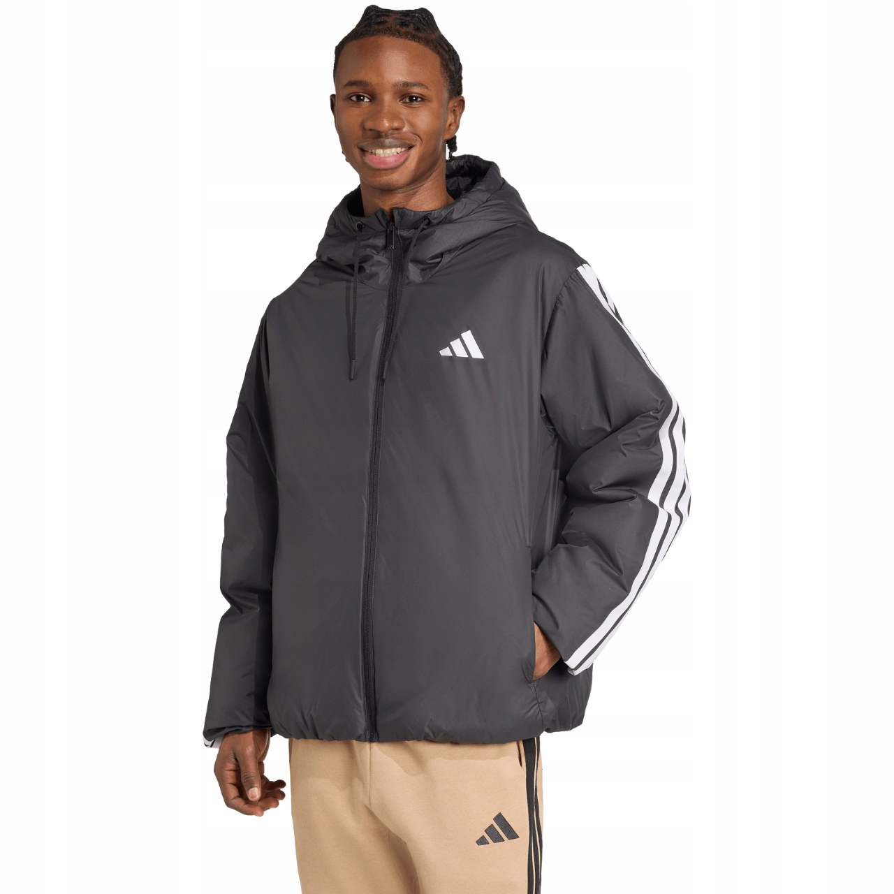 Pánská bunda adidas Essentials Climawarm 3-Stripes Insulated Hooded černá
