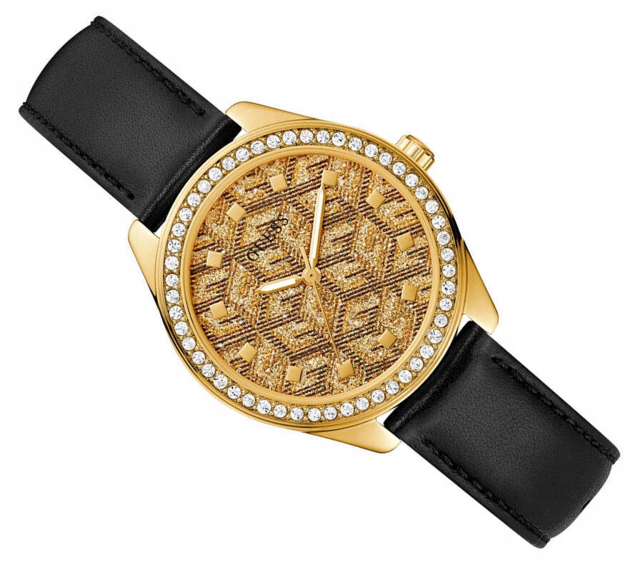 Dámské Elegantní Zlaté Hodinky Guess Fashion G Gloss GW0608L2 Zirkony