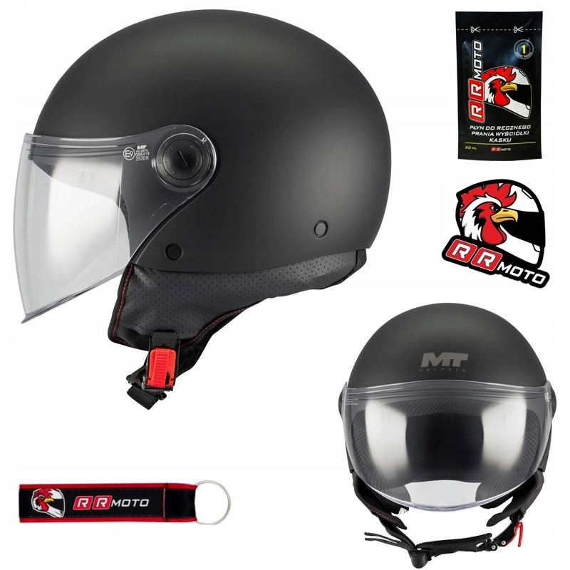 Kask motocyklowy Mt Street S Pure Black Matt czarny mat na skuter Gratisy