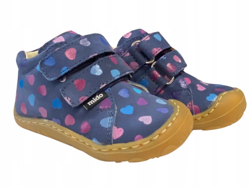 Mido Noster 166 Trzewiki Bambino Buty Dziewczęce Jeans Hearts Zamszowe R 22