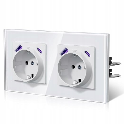 Zásuvka Bseed 16A Usb-c 20W rýchle nabíjanie, 86x157 mm, sklo