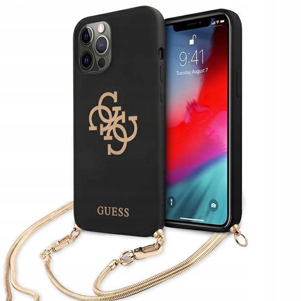 Guess GUHCP12LLSC4GBK Kryt na iPhone 12 Pro Max 6,7" černý/black hardcase 4G Gold