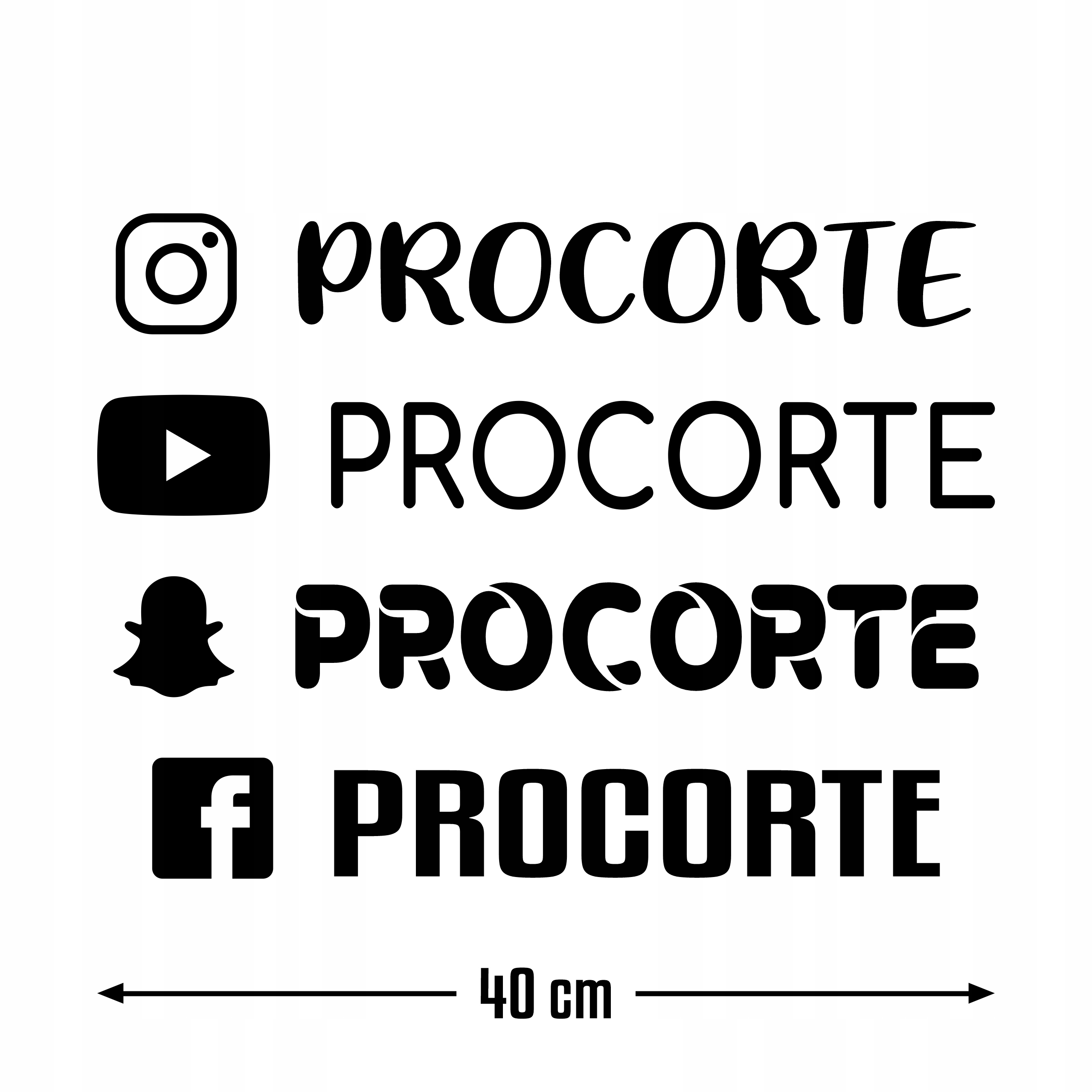 Naklejka na samochód social media 40cm