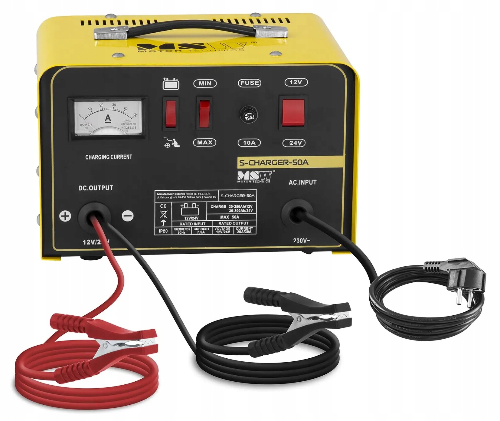 Prostownik z rozruchem do auta 12/24V 30A 130A MSW S-CHARGER-50A 10060139