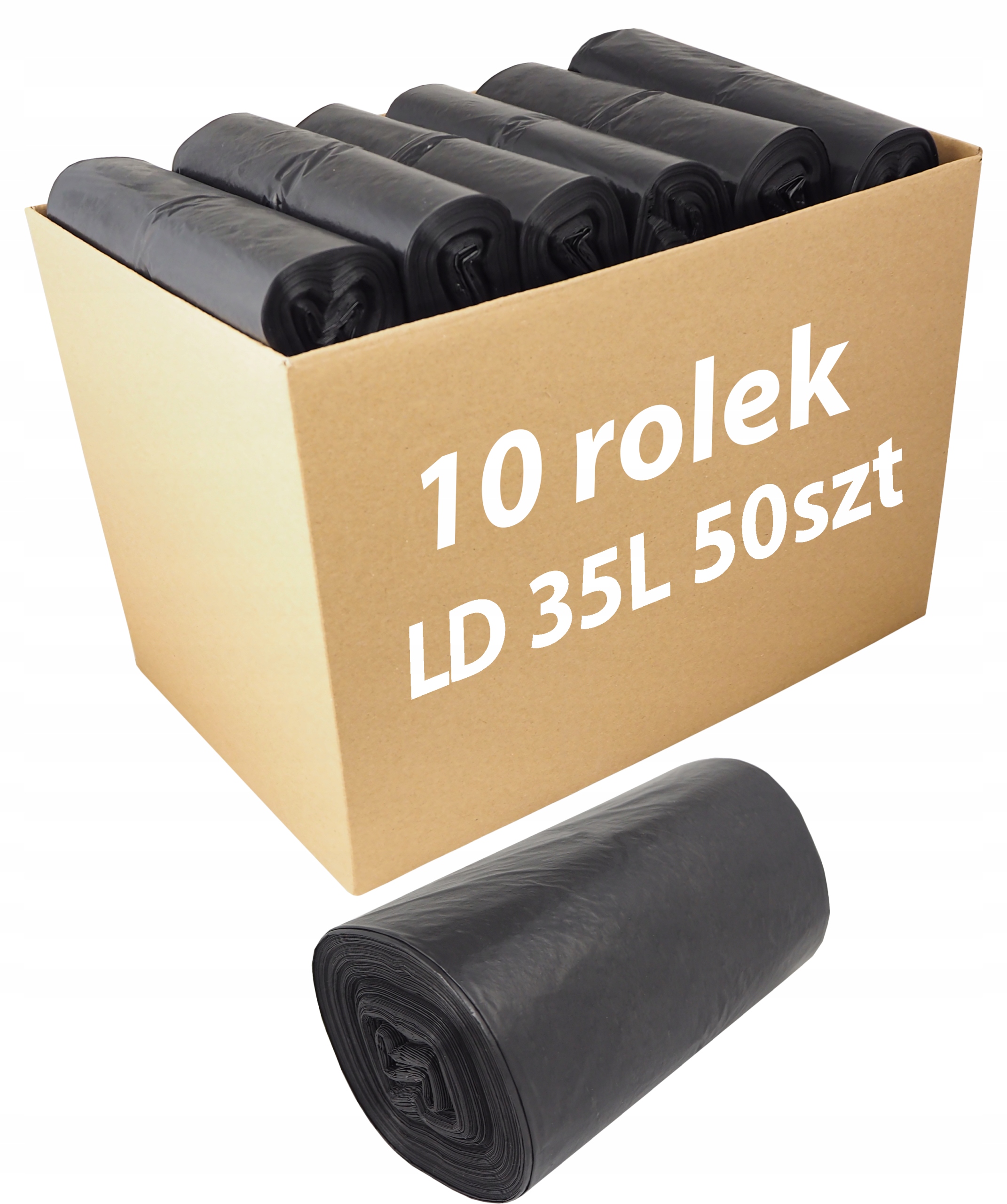

Worki na śmieci LD 35L 50szt Zestaw 10 rolek