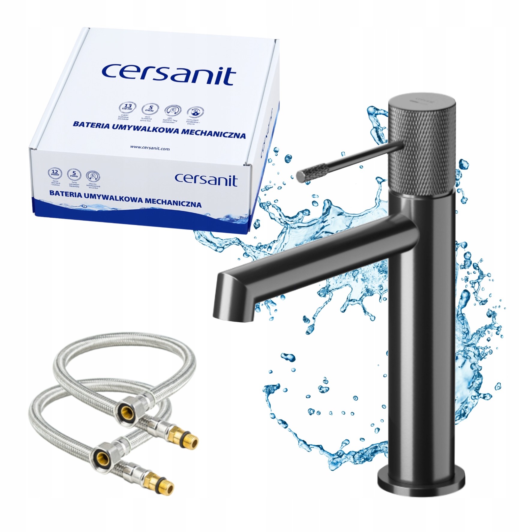 Koupelnová baterie Zen Cersanit Gun Metal s perlátorem a keramikou 25 mm