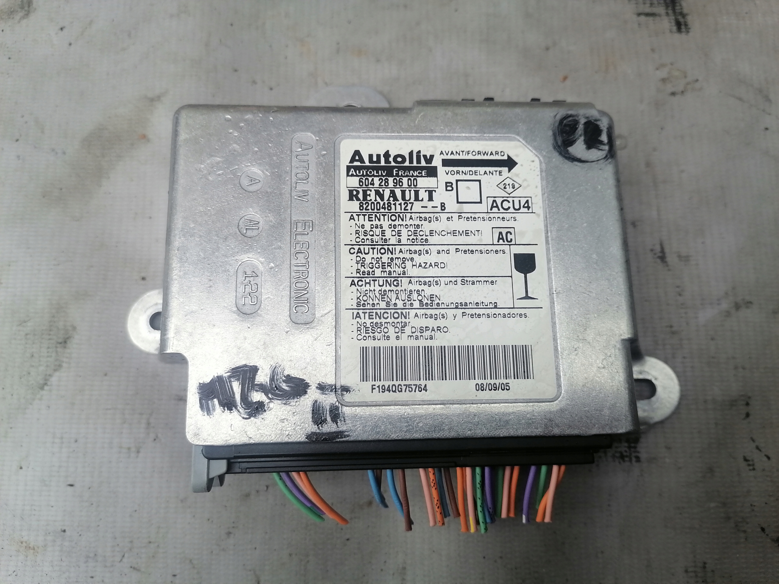 module SENSOR airbag RENAULT MEGANE 8200481127