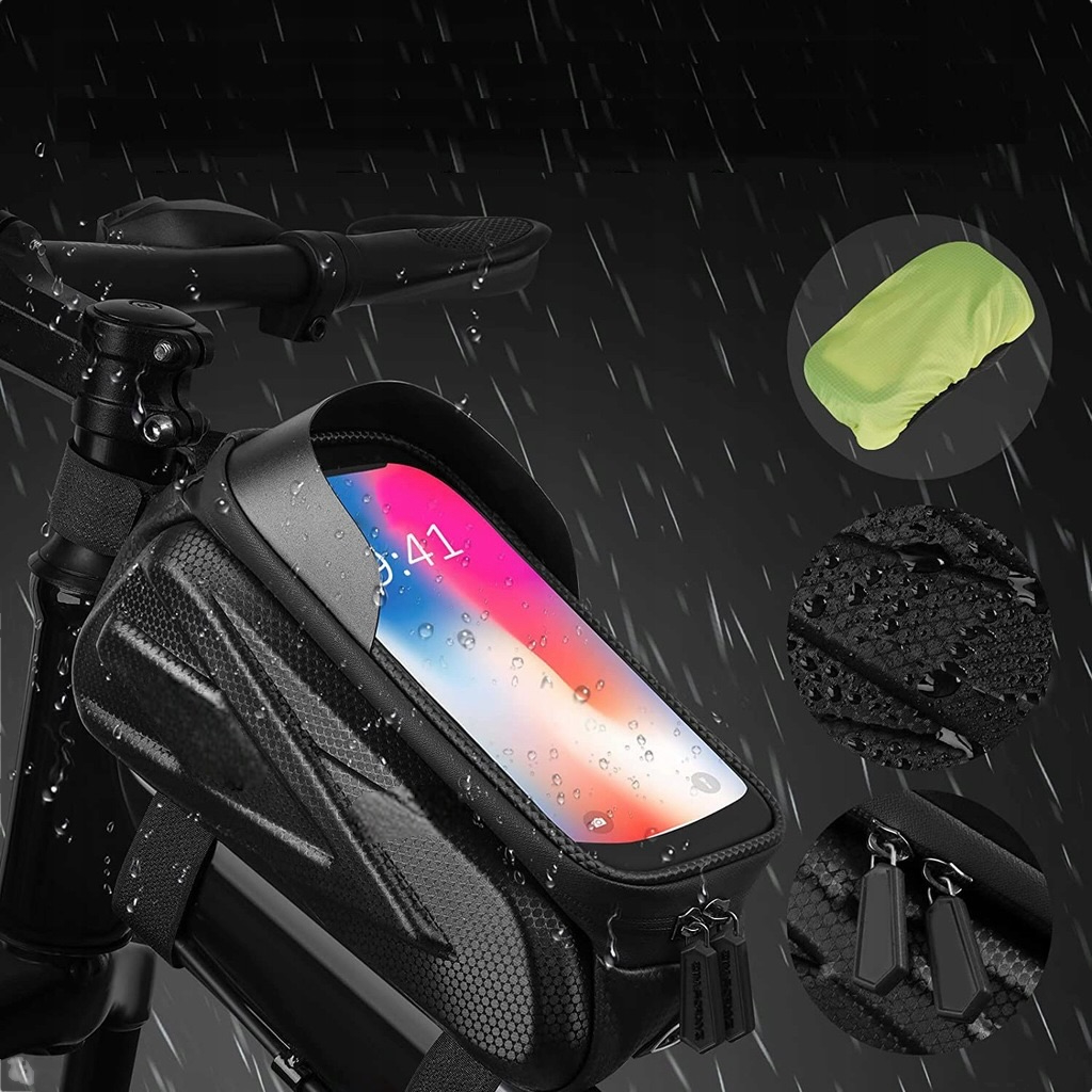 WODOODPORNA TORBA ROWEROWA SAKWA UCHWYT ETUI NA TELEFON NA RAMĘ ROWERU Pojemność 3 l