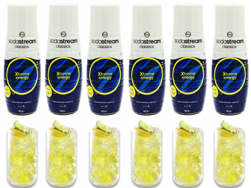Levně 6 x Sirup Sodastream Xtreme Energy Energetik Pro Saturator 9L Nápoje s 440 ml