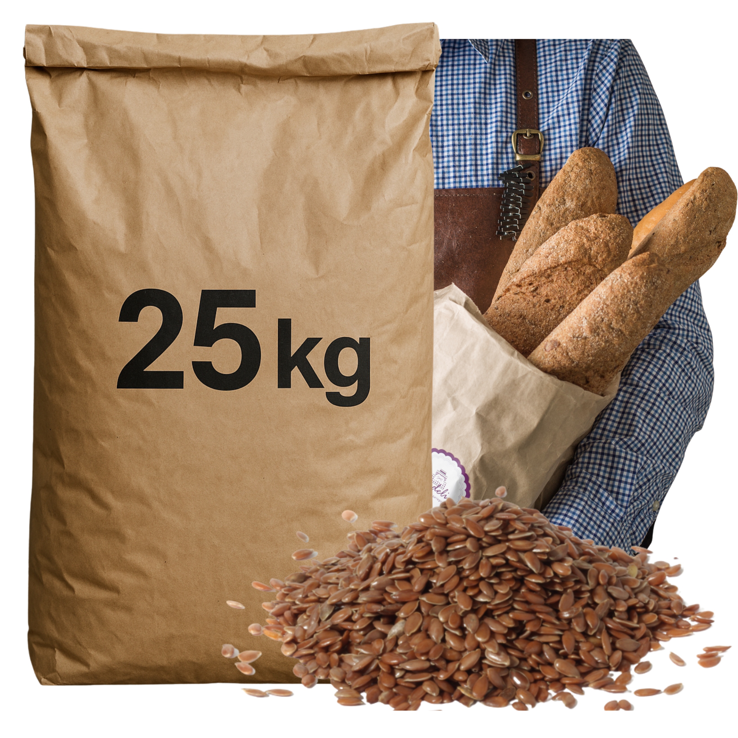 Lněné Semínko Hnědé 25 Kg 25000 G Přírodní Zrní Vysoká Kvalita Semena Lnu