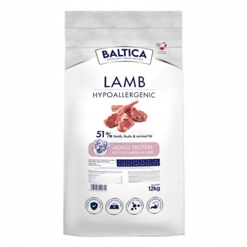 Baltica Adult M Lamb&Rice 12kg Monobiałkowa Karma Sucha Dla Psa