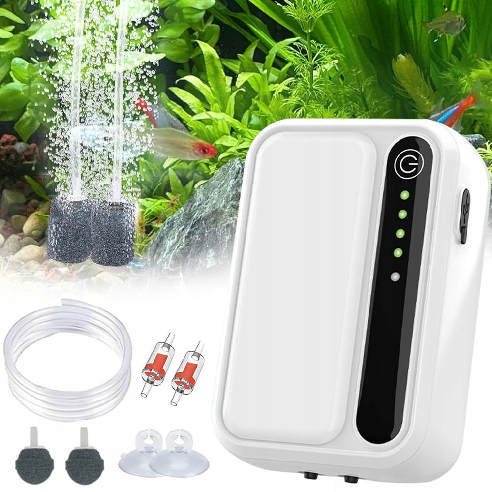 Levně Provzdušňovač Pro Akvárium S Regulací Silný Kompletní Set 3W 2x180 L/h