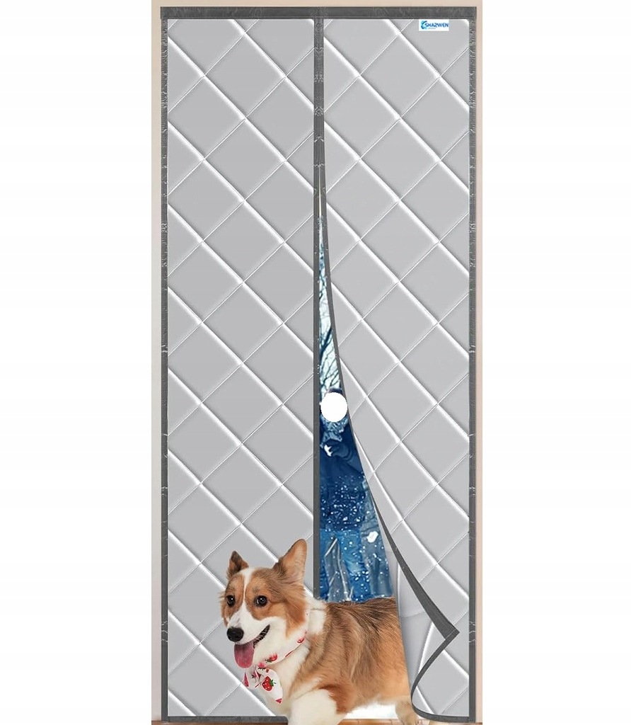 Termoizolačná Magnetická Záclona Záves Do Dverí Sivá 110x220 CM