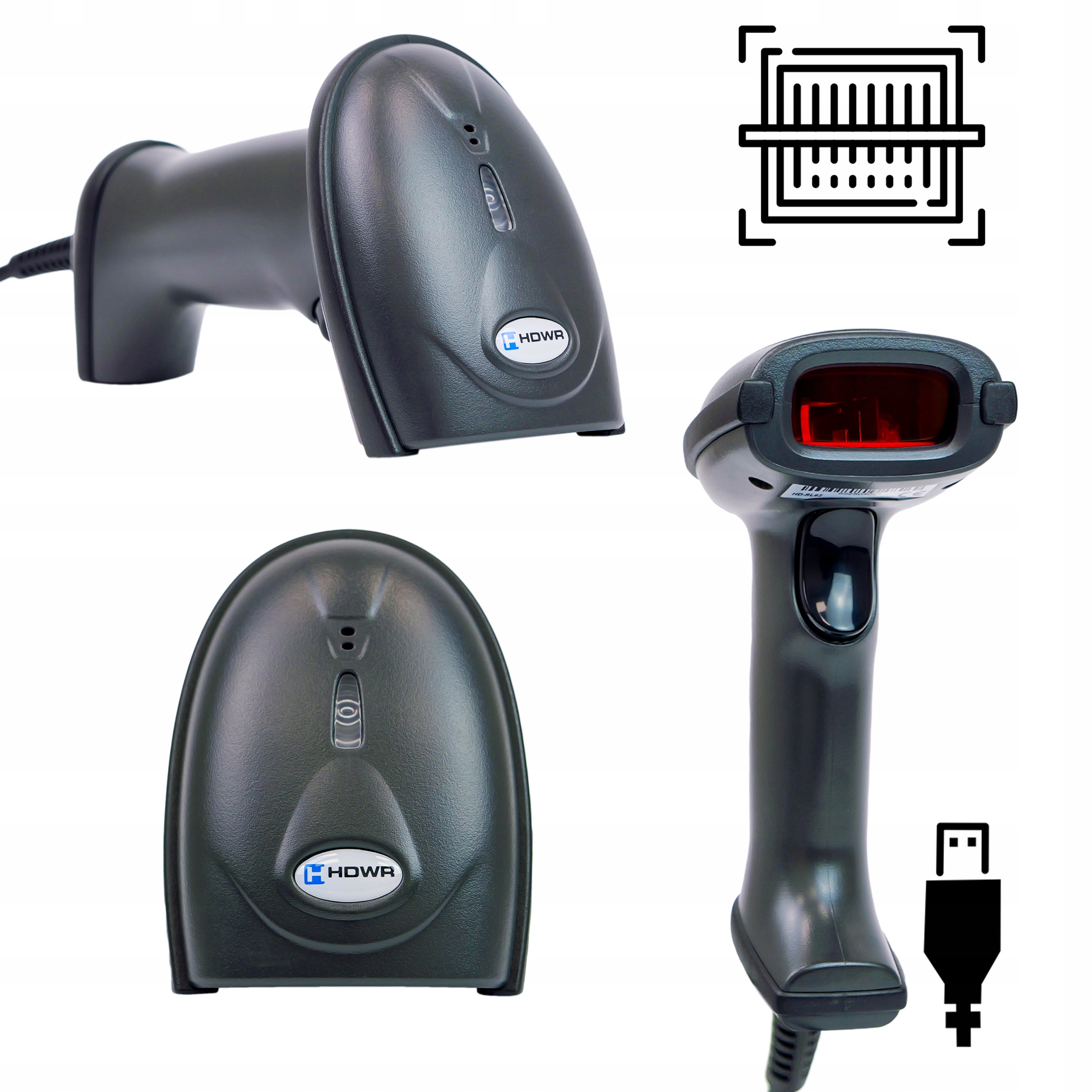 Skener Čárových Kódů Ruční Laserový Kabelový Čtecí Stroj IP54 Usb