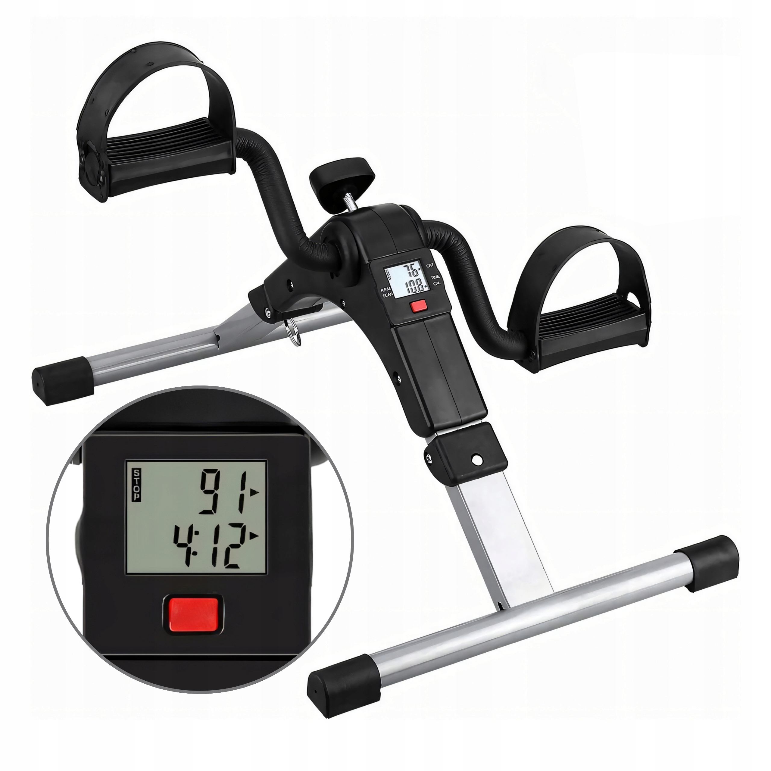 Rowerek Treningowy Rotor Rower Rehabilitacyjny 2w1 Składany Do Ćwiczeń LCD