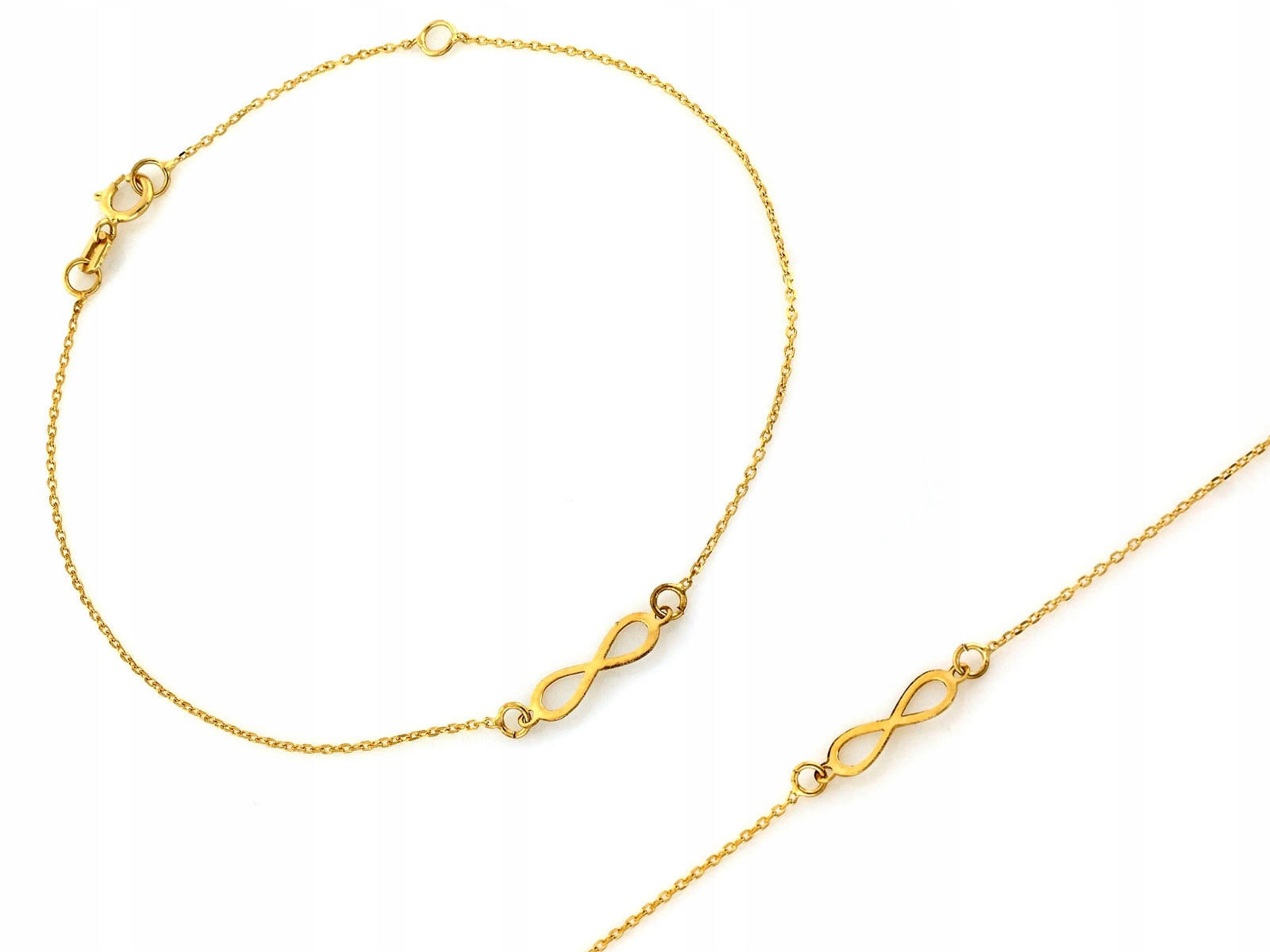 Zlatý náramek 585 celebrita Nekonečno 20 cm plech infinity 0.7 g