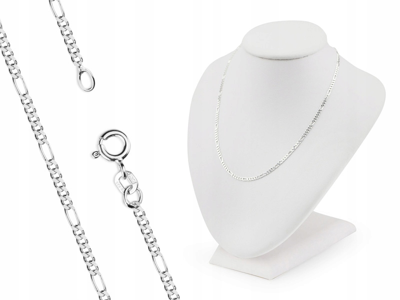 Stříbrný Řetízek 925 Figaro Řetěz Plný 60 cm