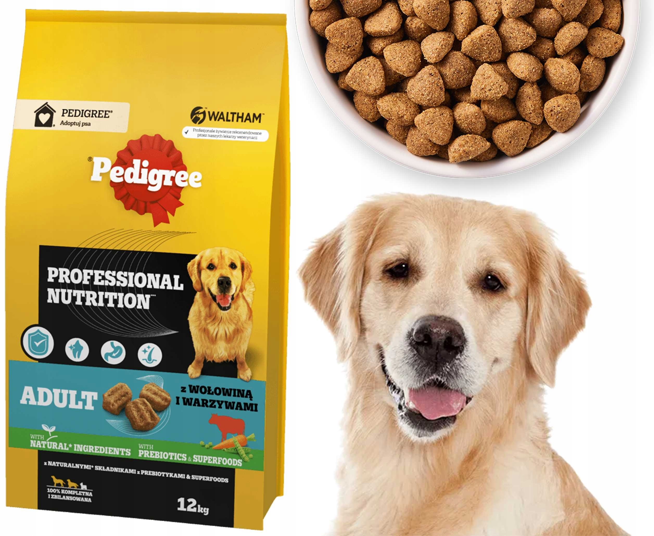 Levně Pedigree Adult Professional Nutrition 12 kg s hovězím masem a zeleninou – suchý
