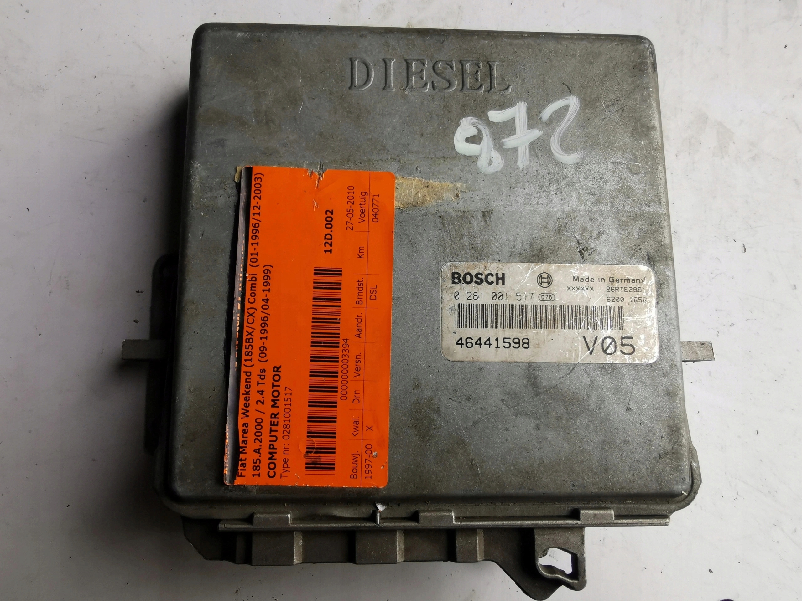 FIAT MAREA 2.4TDS 0281001517 46441598 computer ECU