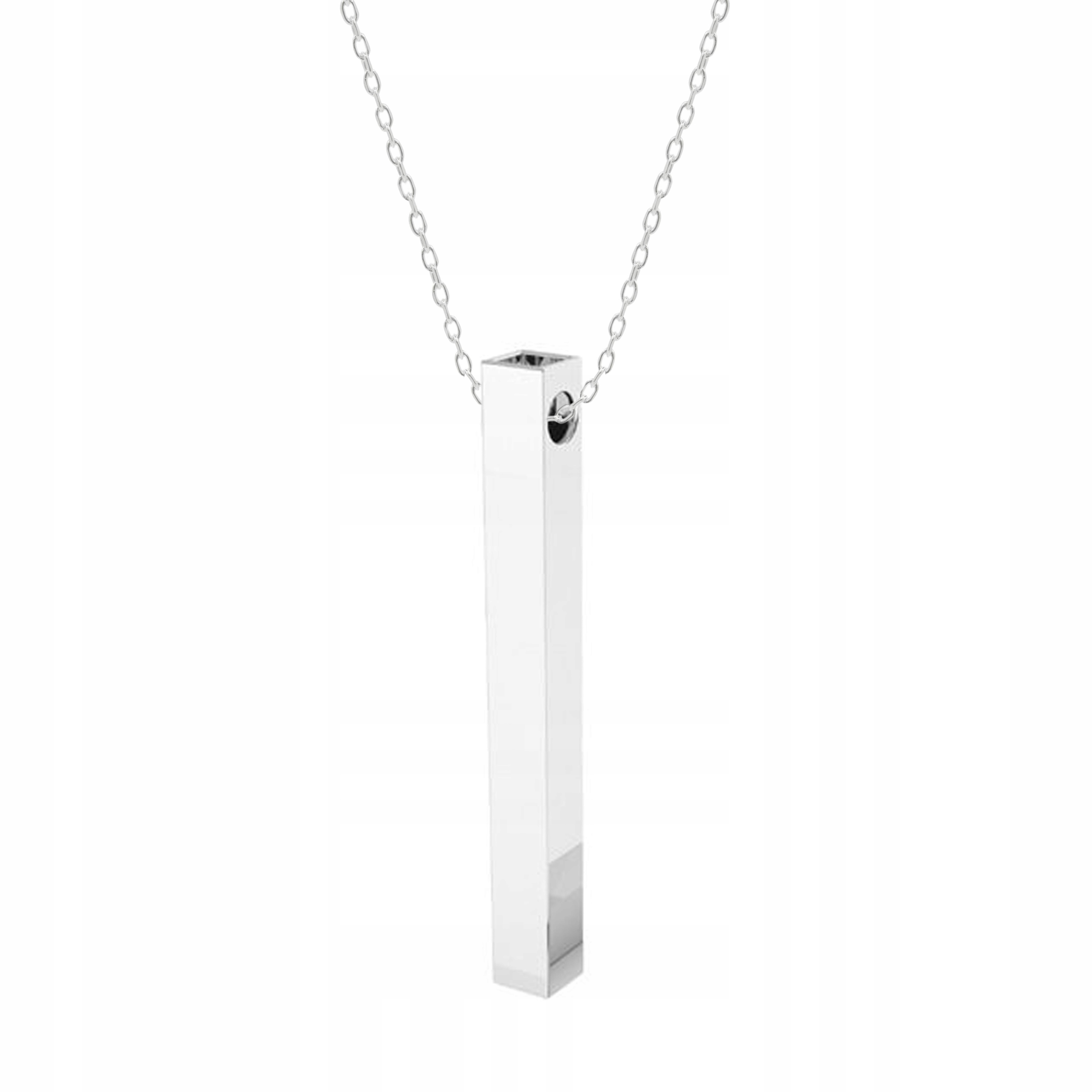 

Łańcuszek srebrny naszyjnik 925 Rurka Prostokątna