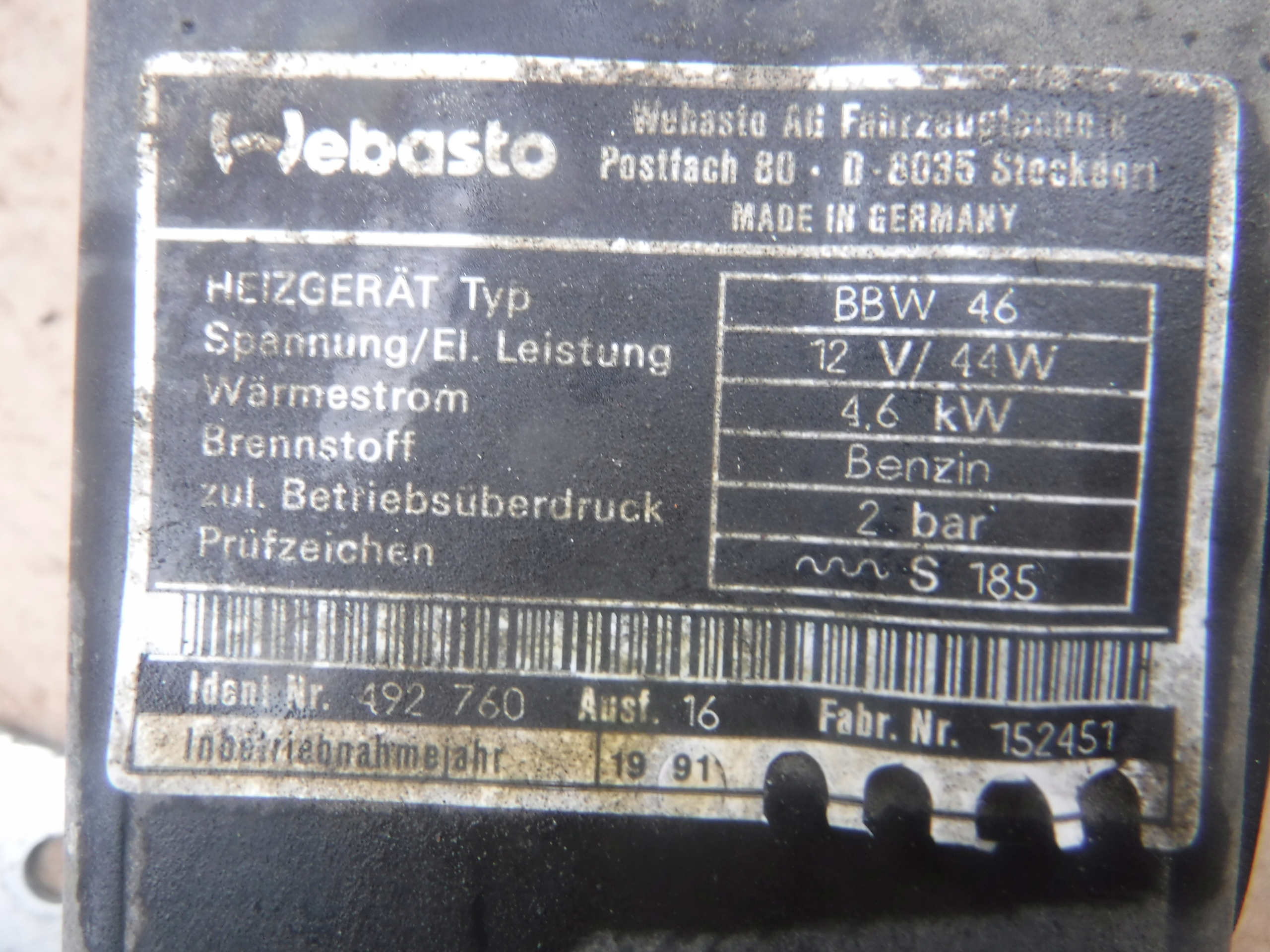 Webasto Essence Mercedes W124 Câblage