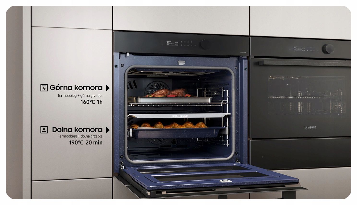 Zestaw SAMSUNG NV7B5745PAK + NQ5B5763DBK piekarnik z fun. pary + kompakt Marka Samsung