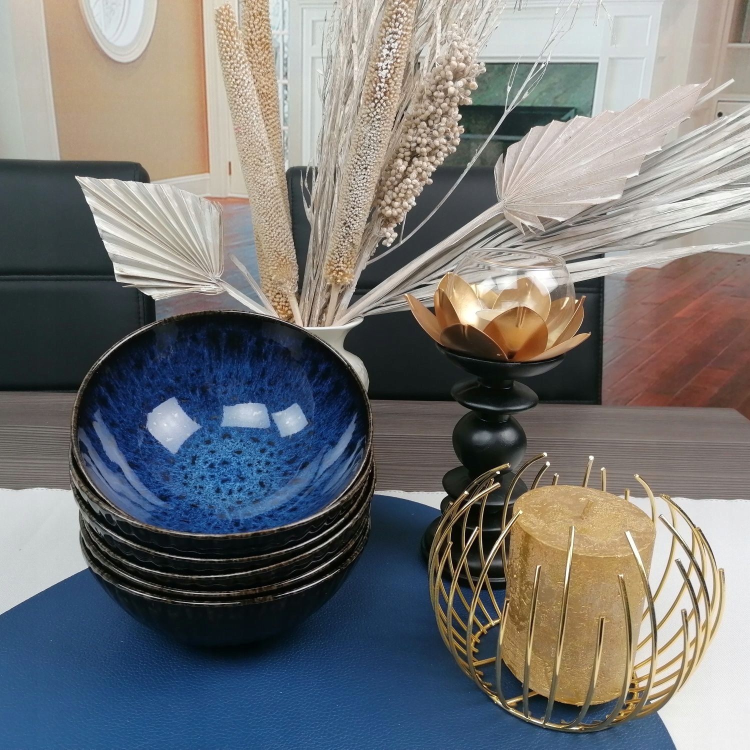 *** LUBIANA STONEWARE CERAMIC COSMOS 6 X SALATERKA MISECZKA 17 CM NA ZUPĘ Kolor odcienie niebieskiego