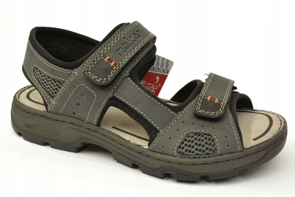 Rieker 26156 pánské sportovní sandály Šedé na suchý zip, velikost 42