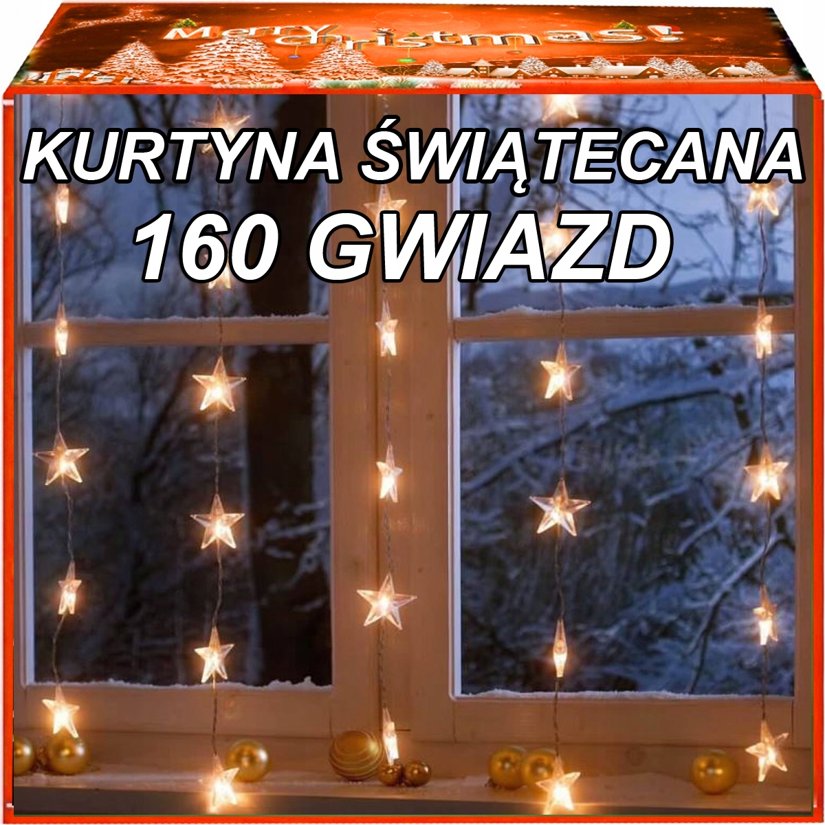 

Gwiazdki 160 Led Kurtyna Świetlna Lampki Choinkowe