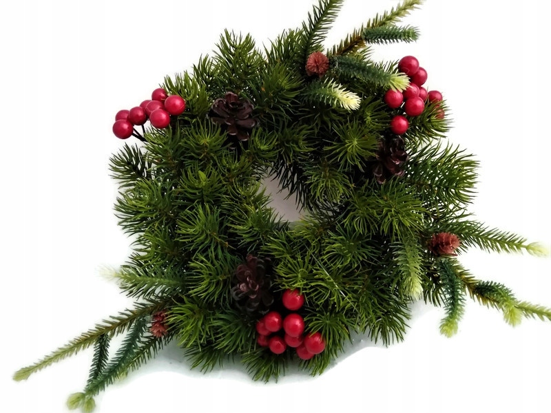 

Wianek ozdobny święta gałązki Sosna świerk 25 cm