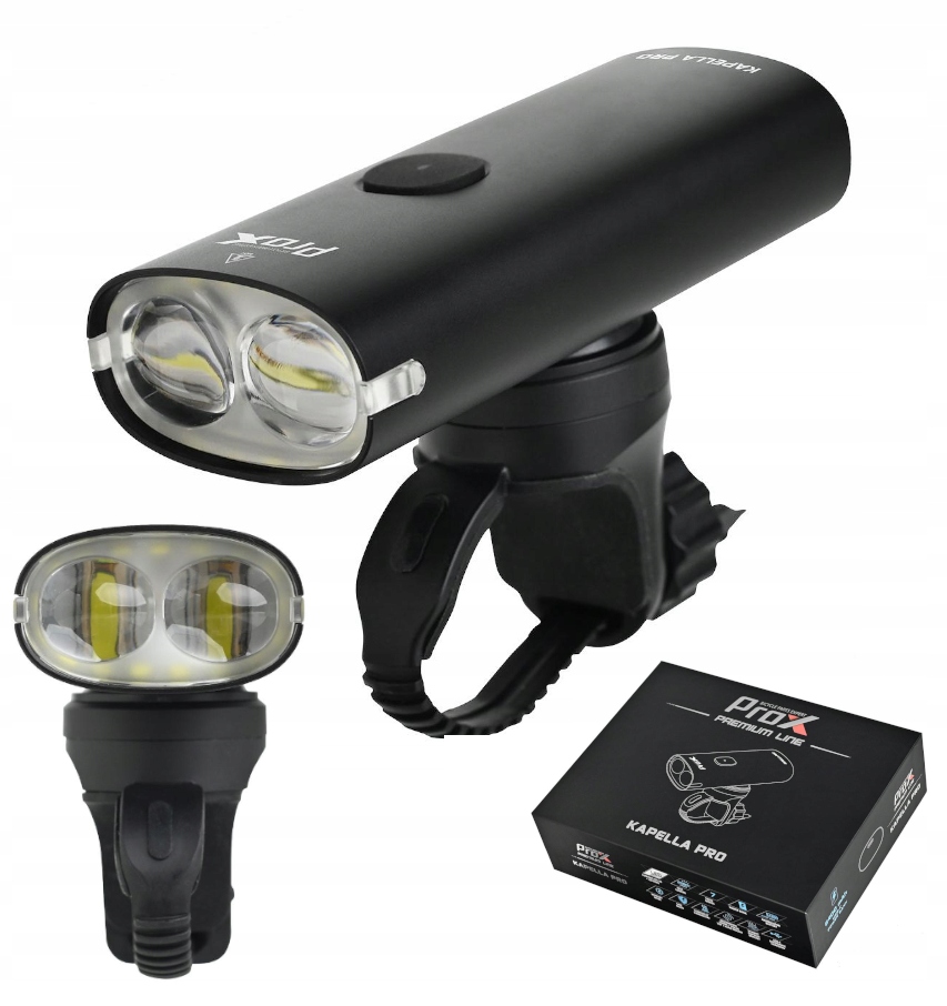Lampa rowerowa przednia mocna przód Prox Kapella Pro 2500Lm Usb-c Garmin