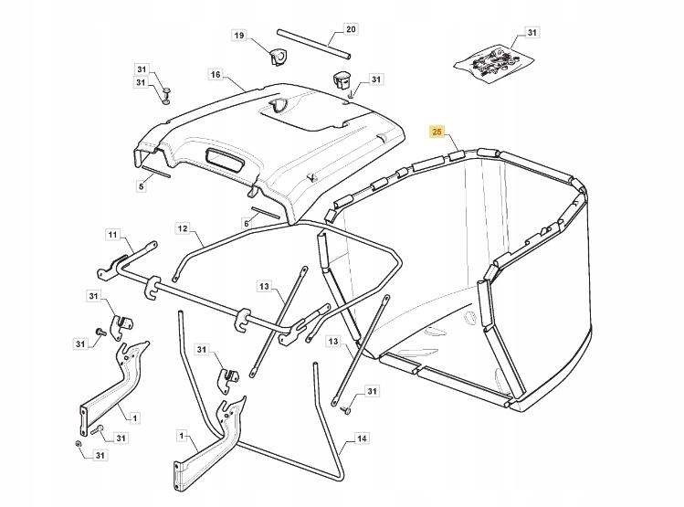 Poszycie kosza traktorków Stiga Estate 2084 / Estate 384 (182105942/0) Typ kosz