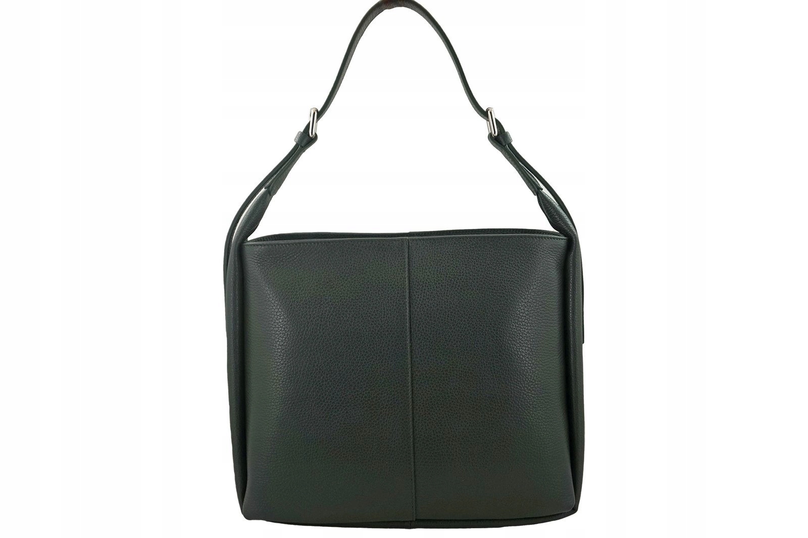 Klasická kabelka z přírodní kůže A4 přes rameno zelená tmavá