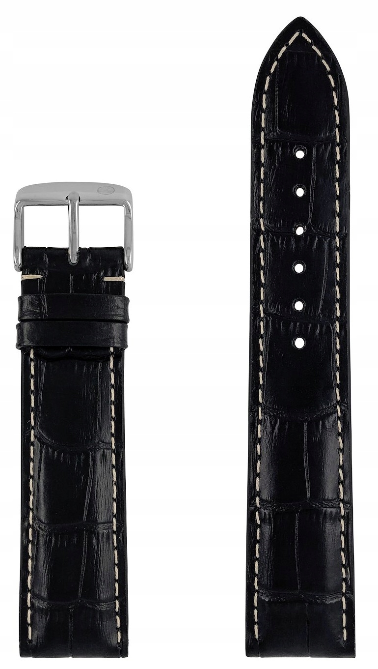 Kožený opasek Zeppelin černý, 22 mm: 7640,7642,7680,8670,8674