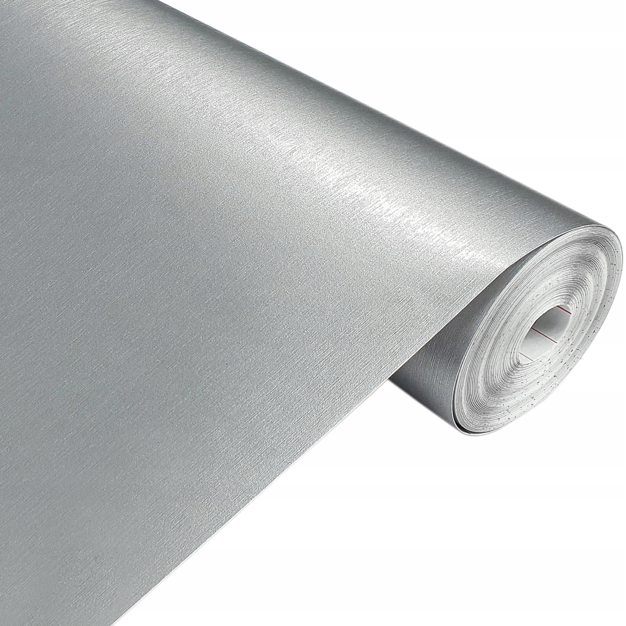 Fólie Kartáčovaný hliník Metalická dýha Samolepicí Stříbrná Diy