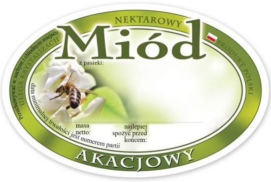 

Etykieta naklejka na miód (92x60) Ak 100szt E305