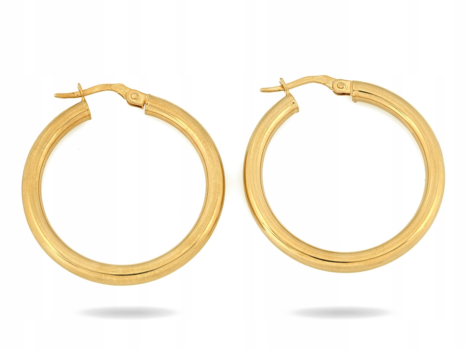 Náušnice kruhy zlato 585 anglické zapínání elegantní 31 mm široké 2.9 mm