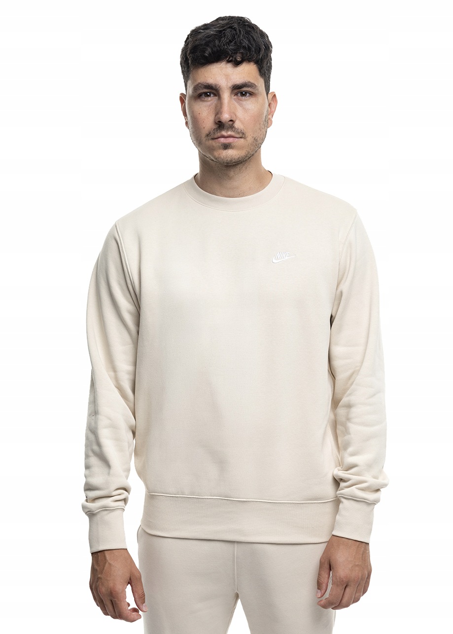 Pánská Mikina Nike Club Bb Bavlněná sportovní tepláková souprava Tréninková krémová M