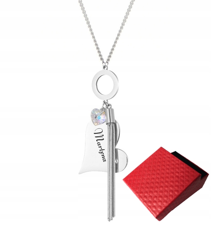 

Srebrny Naszyjnik Z Grawerem Serce na Prezent