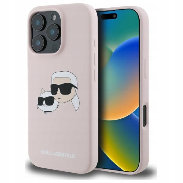 Pouzdro pro iPhone 16 Pro Karl Lagerfeld Hardcase MagSafe Růžové
