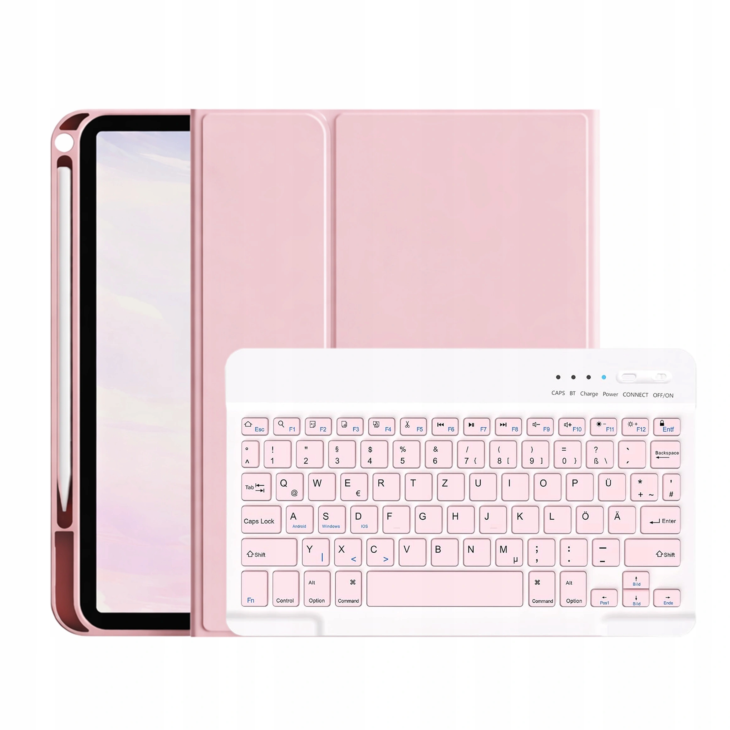 Pouzdro Smart pro Galaxy A9+ Plus 11.0 X210 X215 X216 Klávesnice Růžová