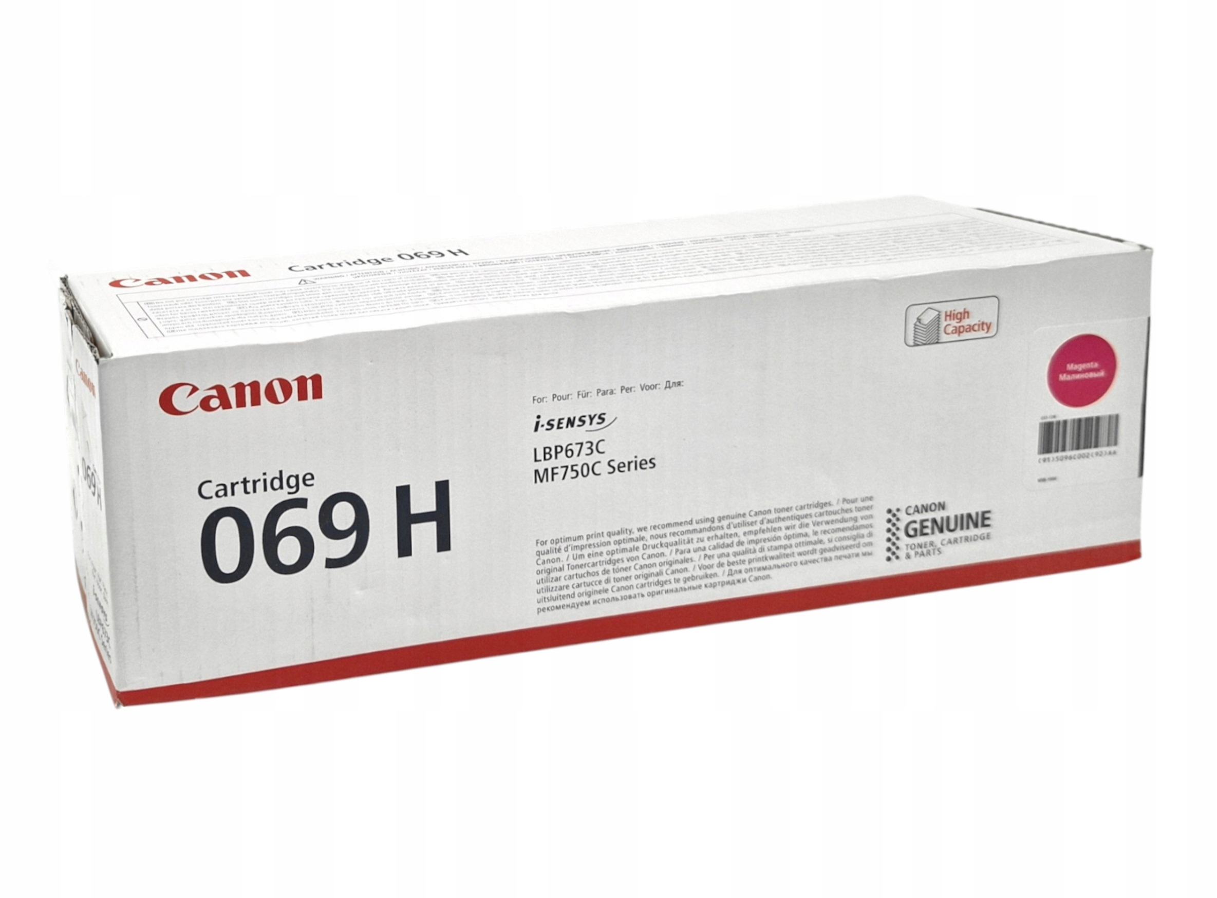 Toner Canon 069H 5096C002 Červený Magenta i-SENSYS MF754Cdw LBP673Cdw