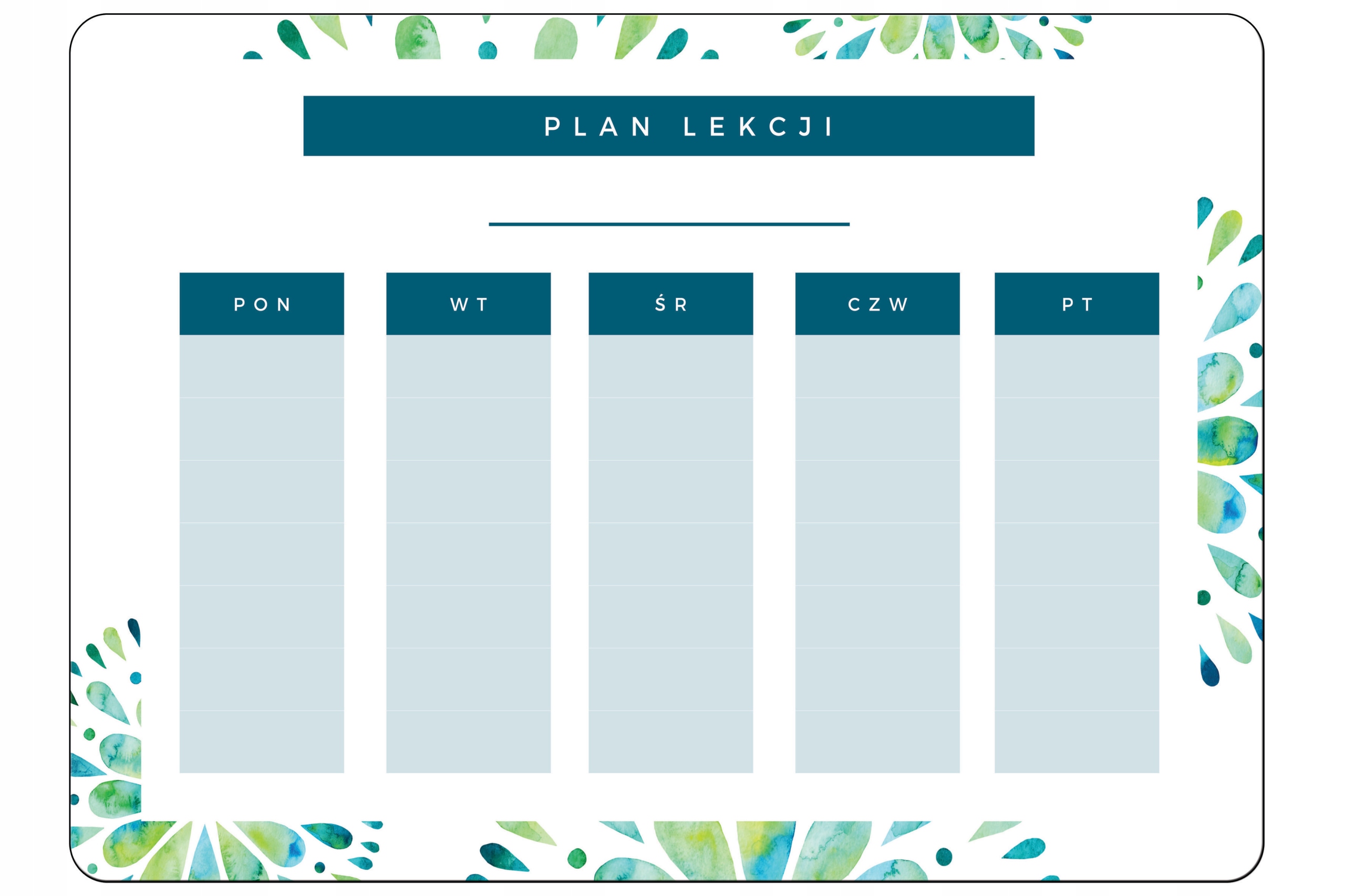 

Plan Lekcji, Zajęć Tablica Magnetyczna Na Lodówkę