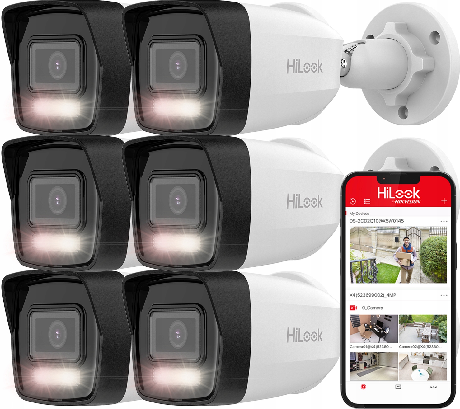 Kamera x6 Ip 6MPx 3K+ Vonkajšia IPC-B160HA-LU Hybrid Light Detekcia Hilook